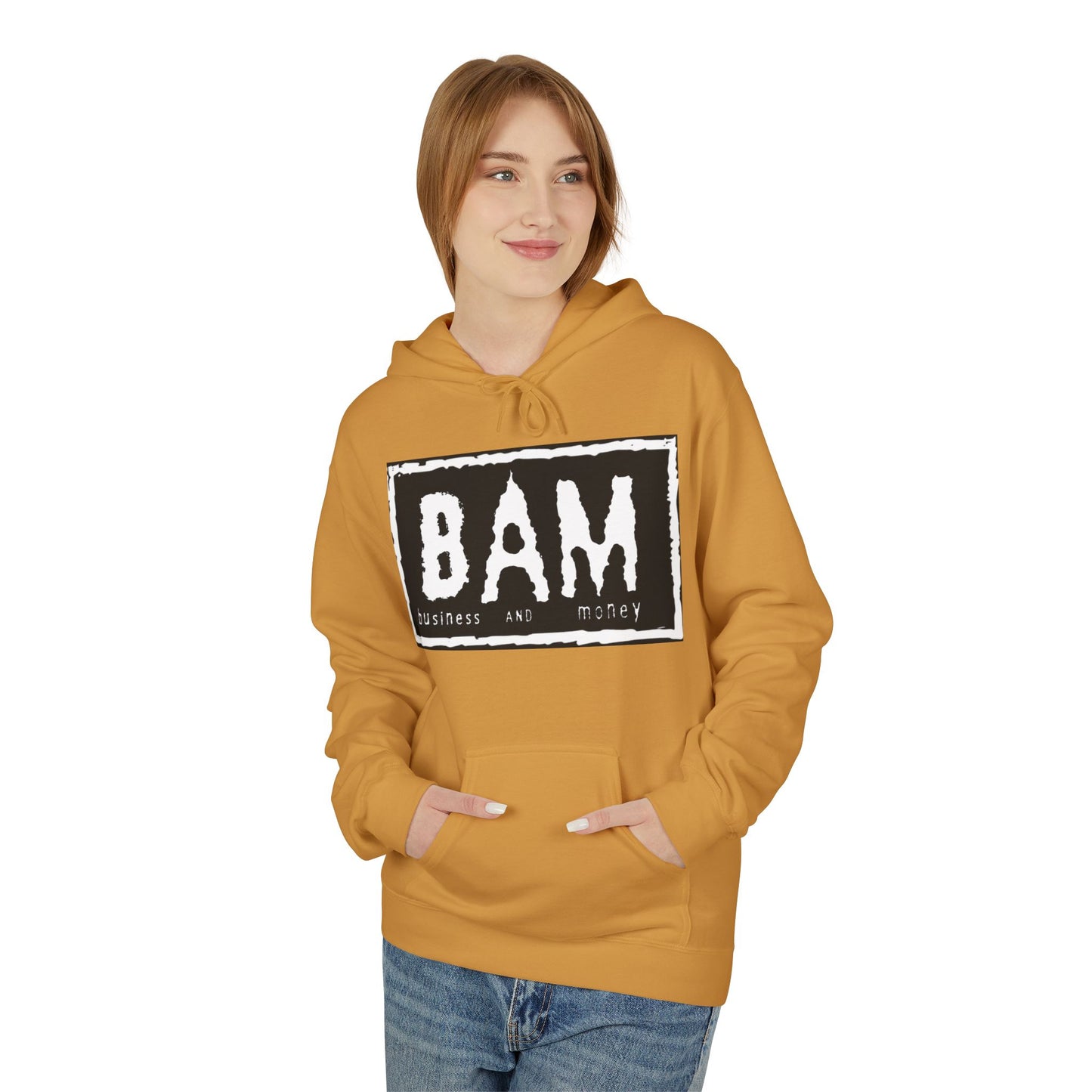 BAM Graphic Fleece Hoodie, Unisex Cozy Sweatshirt, Perfect Gift for Friends, Casual Streetwear, Ideal for Celebrations, Relaxed Style