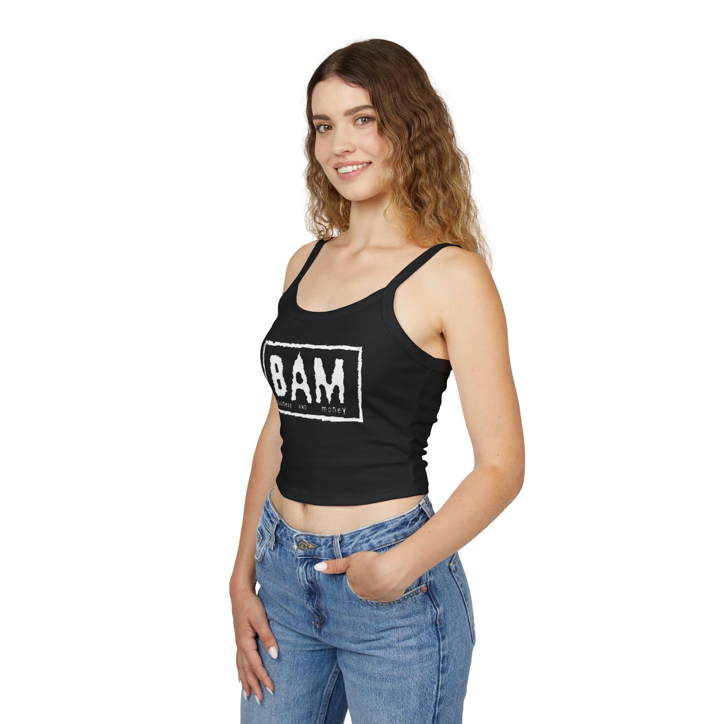 BAM Women's Spaghetti Strap Tank Top, Casual Summer Wear, Workout Top, Beach Outfit, Festival Apparel, Gift for Her