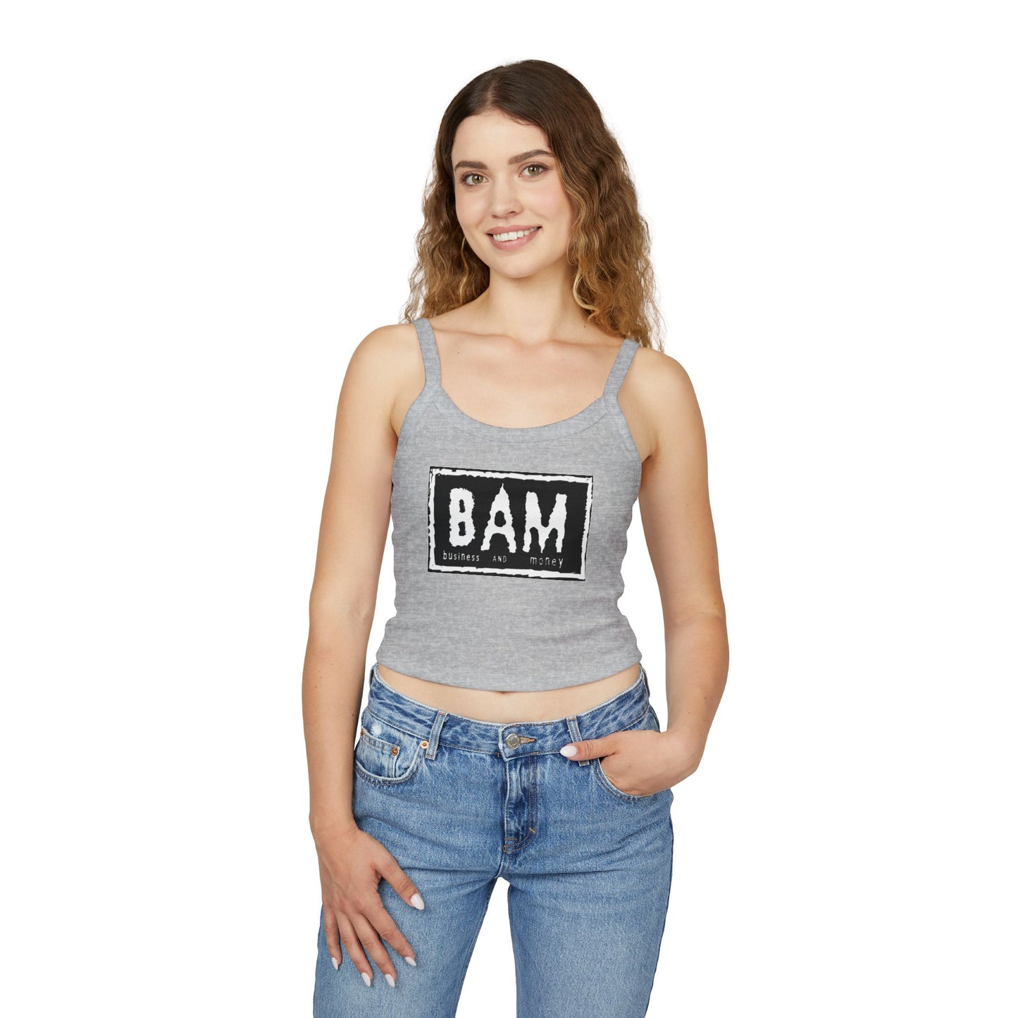 BAM Women's Spaghetti Strap Tank Top, Casual Summer Wear, Workout Top, Beach Outfit, Festival Apparel, Gift for Her