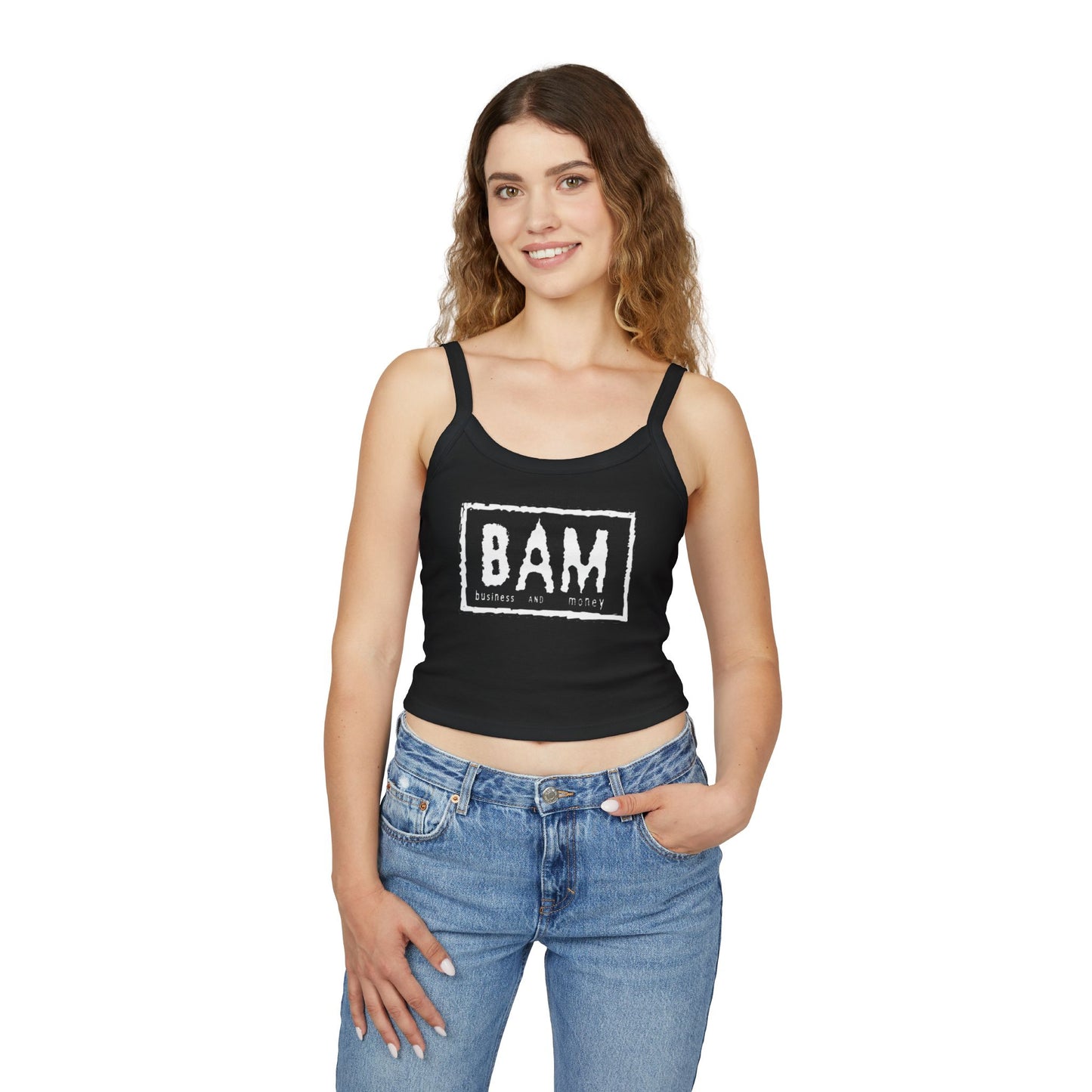 BAM Women's Spaghetti Strap Tank Top, Casual Summer Wear, Workout Top, Beach Outfit, Festival Apparel, Gift for Her