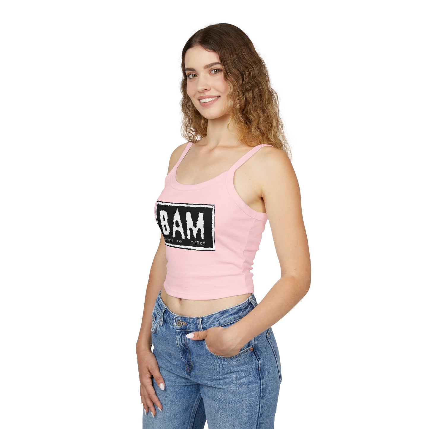 BAM Women's Spaghetti Strap Tank Top, Casual Summer Wear, Workout Top, Beach Outfit, Festival Apparel, Gift for Her