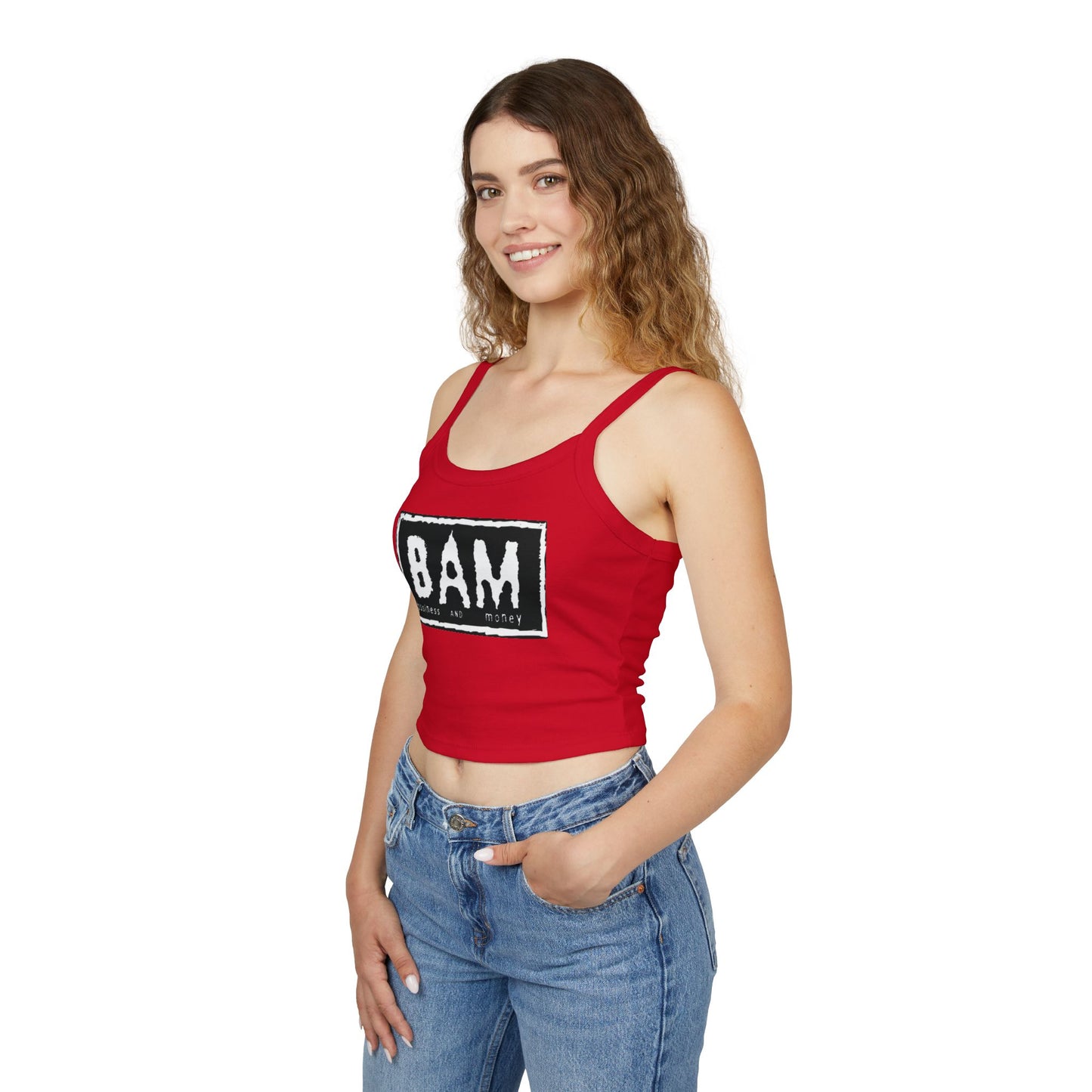 BAM Women's Spaghetti Strap Tank Top, Casual Summer Wear, Workout Top, Beach Outfit, Festival Apparel, Gift for Her