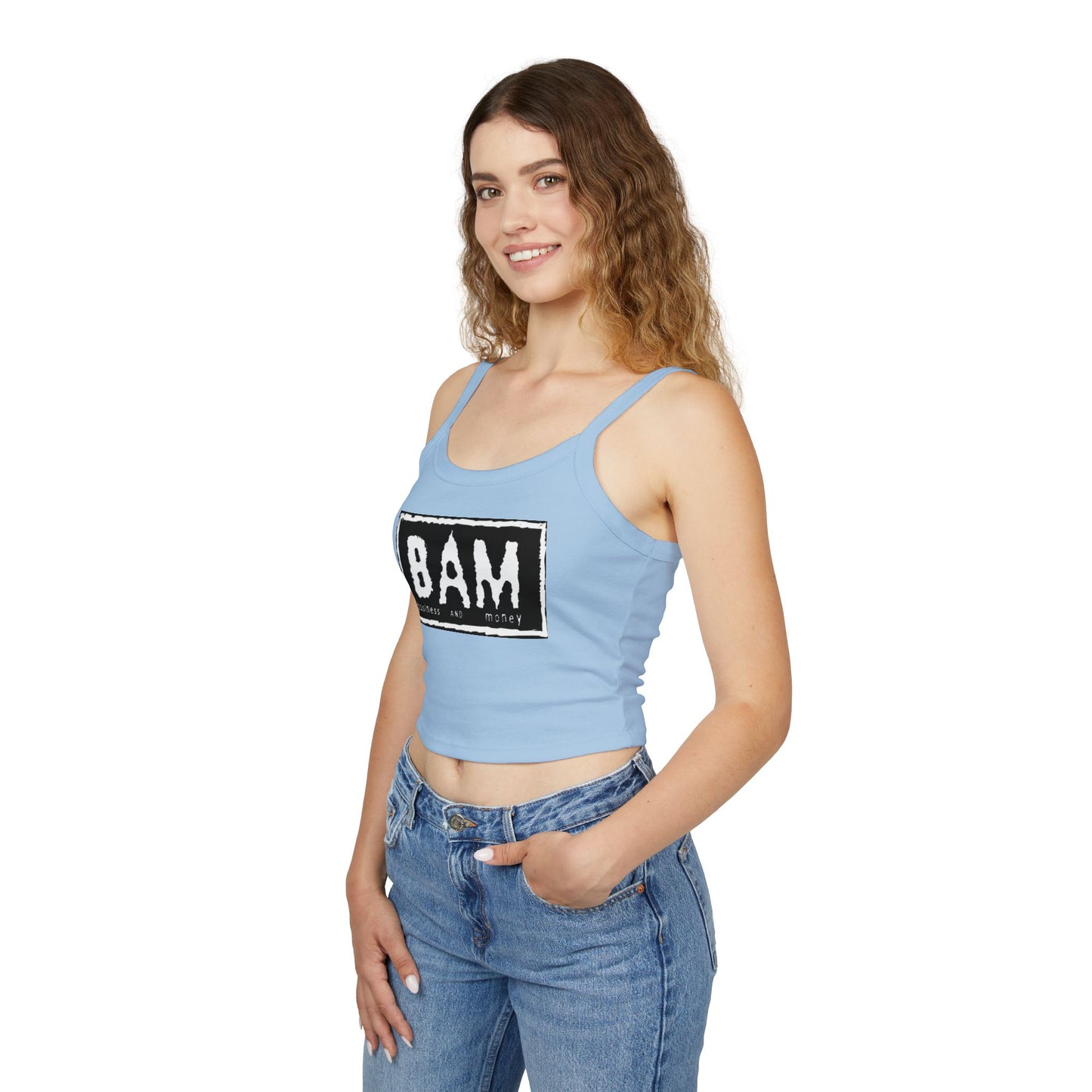 BAM Women's Spaghetti Strap Tank Top, Casual Summer Wear, Workout Top, Beach Outfit, Festival Apparel, Gift for Her