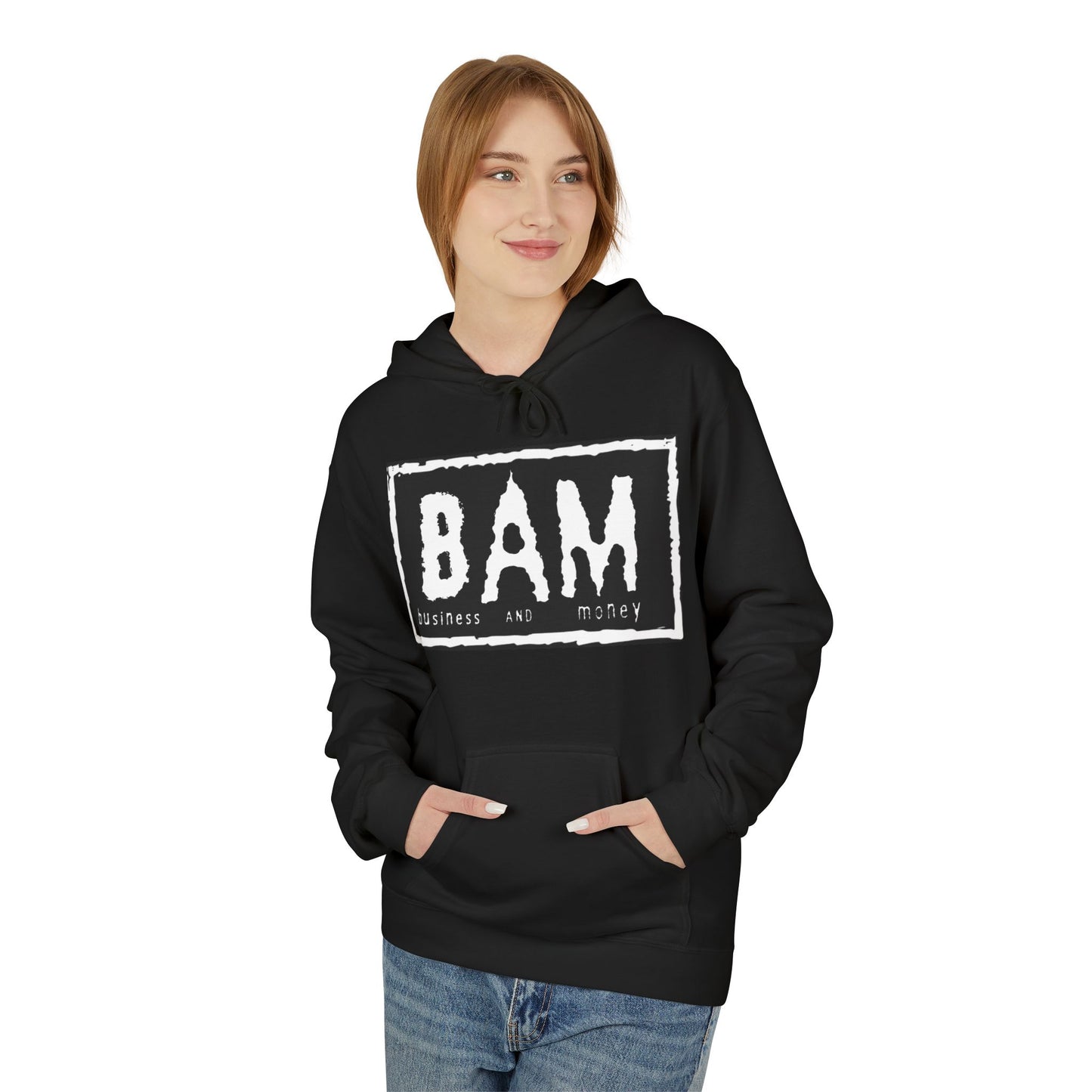 BAM Graphic Fleece Hoodie, Unisex Cozy Sweatshirt, Perfect Gift for Friends, Casual Streetwear, Ideal for Celebrations, Relaxed Style