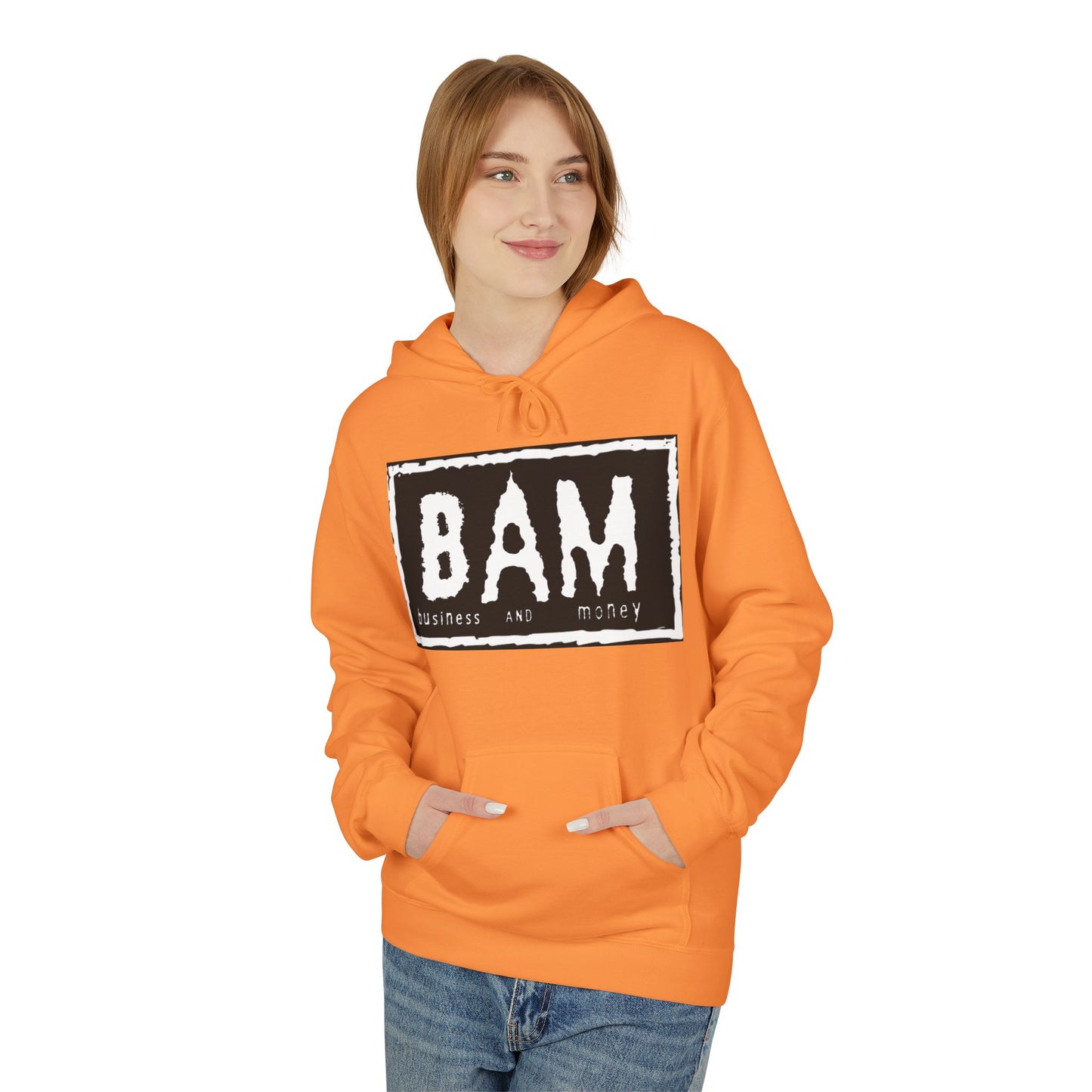 BAM Graphic Fleece Hoodie, Unisex Cozy Sweatshirt, Perfect Gift for Friends, Casual Streetwear, Ideal for Celebrations, Relaxed Style