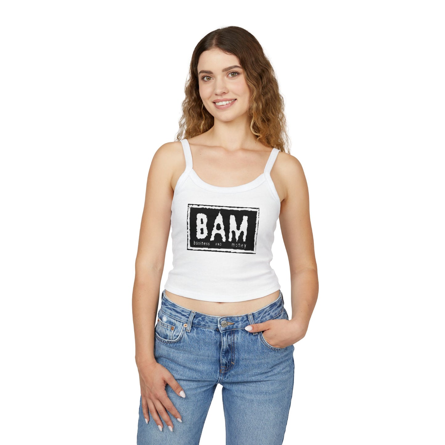 BAM Women's Spaghetti Strap Tank Top, Casual Summer Wear, Workout Top, Beach Outfit, Festival Apparel, Gift for Her
