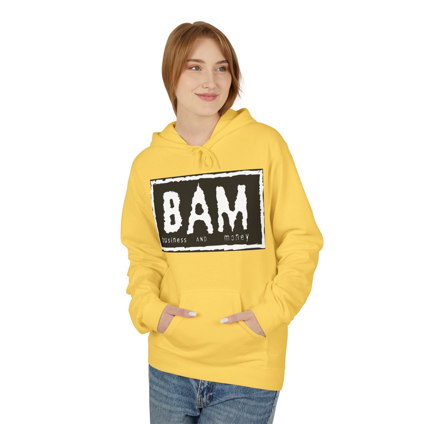 BAM Graphic Fleece Hoodie, Unisex Cozy Sweatshirt, Perfect Gift for Friends, Casual Streetwear, Ideal for Celebrations, Relaxed Style