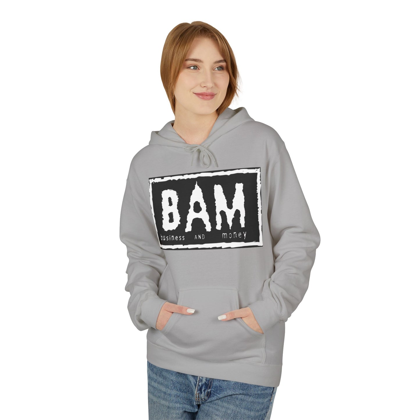 BAM Graphic Fleece Hoodie, Unisex Cozy Sweatshirt, Perfect Gift for Friends, Casual Streetwear, Ideal for Celebrations, Relaxed Style