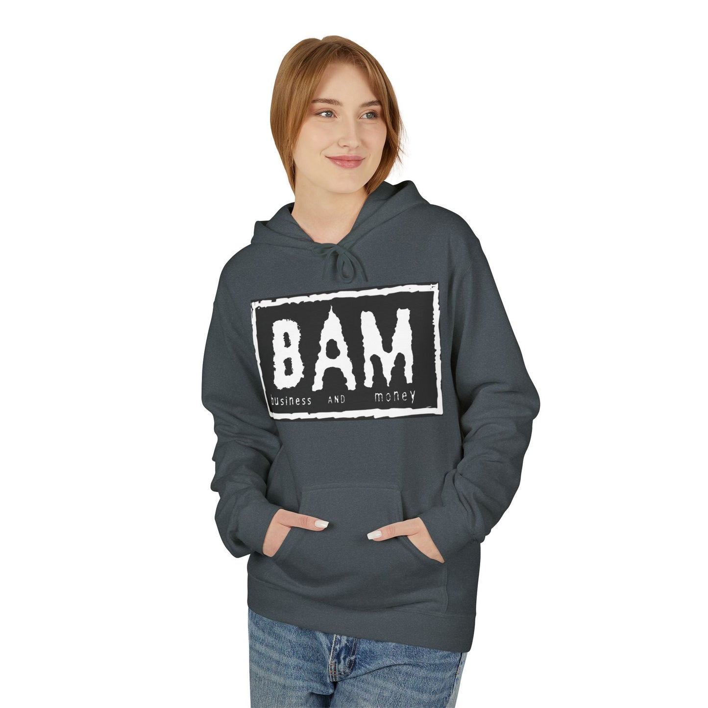 BAM Graphic Fleece Hoodie, Unisex Cozy Sweatshirt, Perfect Gift for Friends, Casual Streetwear, Ideal for Celebrations, Relaxed Style