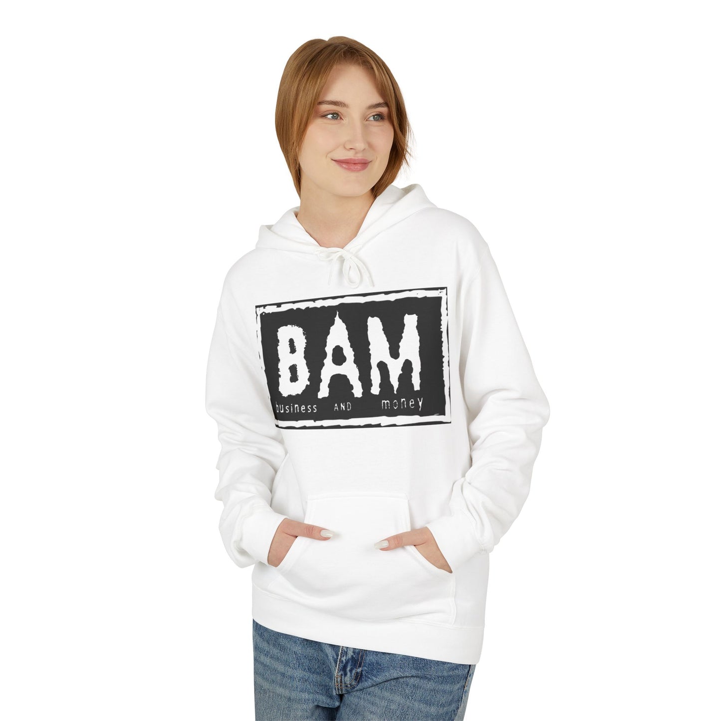 BAM Graphic Fleece Hoodie, Unisex Cozy Sweatshirt, Perfect Gift for Friends, Casual Streetwear, Ideal for Celebrations, Relaxed Style