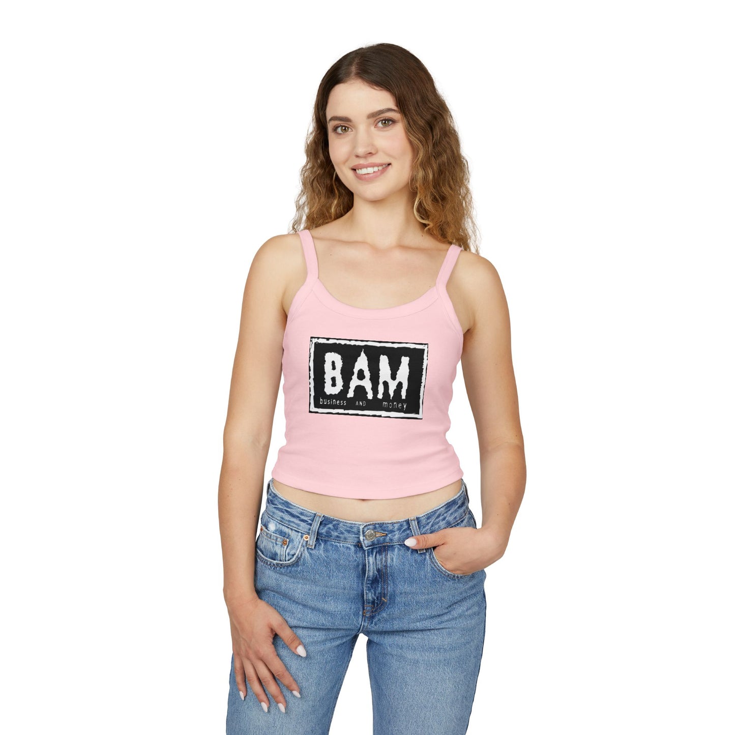 BAM Women's Spaghetti Strap Tank Top, Casual Summer Wear, Workout Top, Beach Outfit, Festival Apparel, Gift for Her