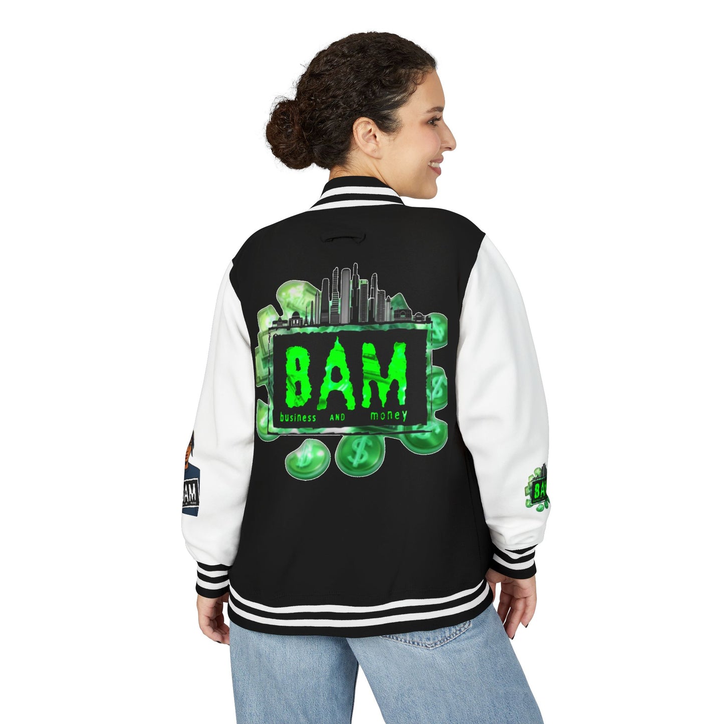 Heavyweight Letterman Jacket with BAM Design for Cozy Casual Wear, Perfect for Sports Fans, Gifts, College Events, [...]