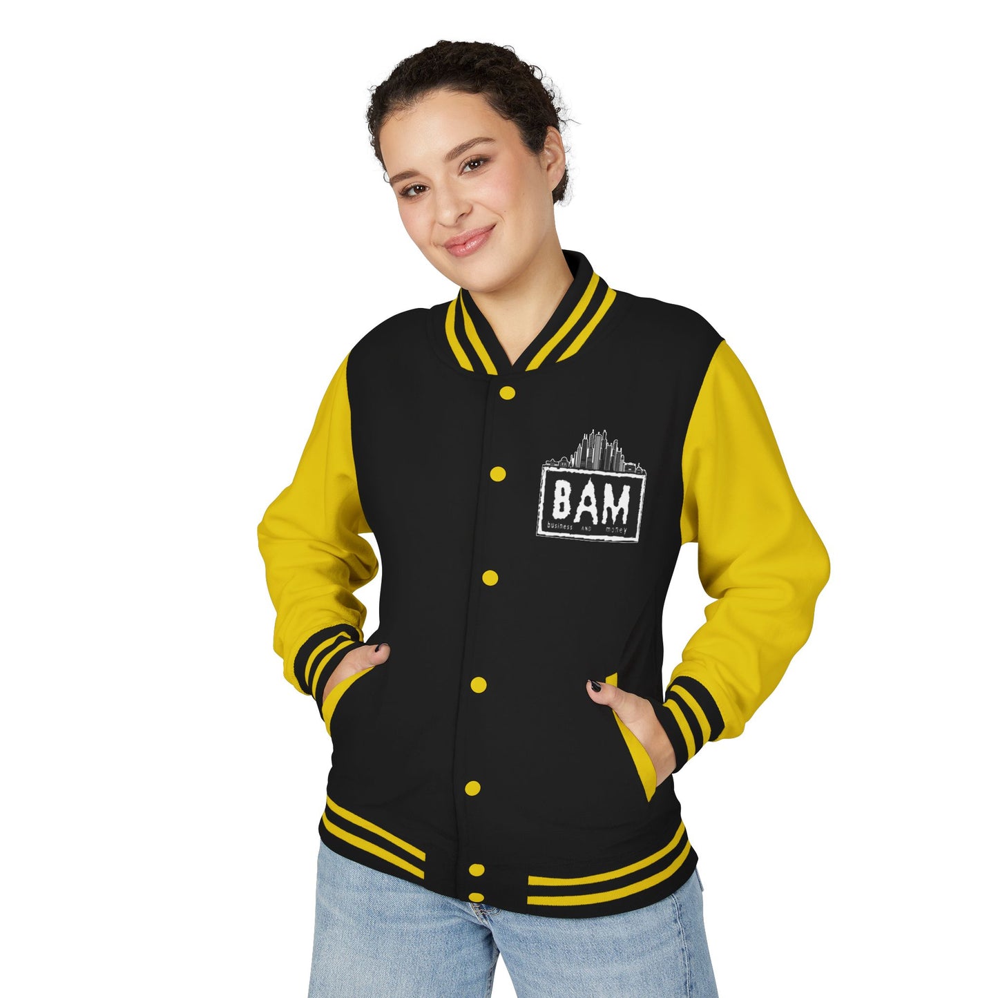 Stylish Unisex Heavyweight Letterman Jacket with BAM Design for Cozy Casual Wear, Perfect for Sports Fans, Gifts, College Events, [...]