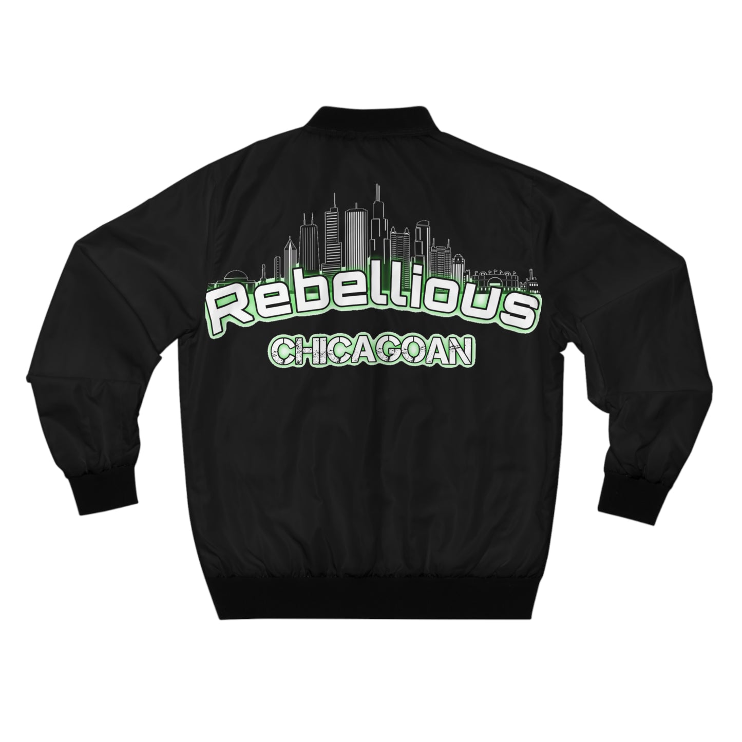 Rebellious Chicagoan Bomber Jacket — Business And Money Urban Skyline Jacket