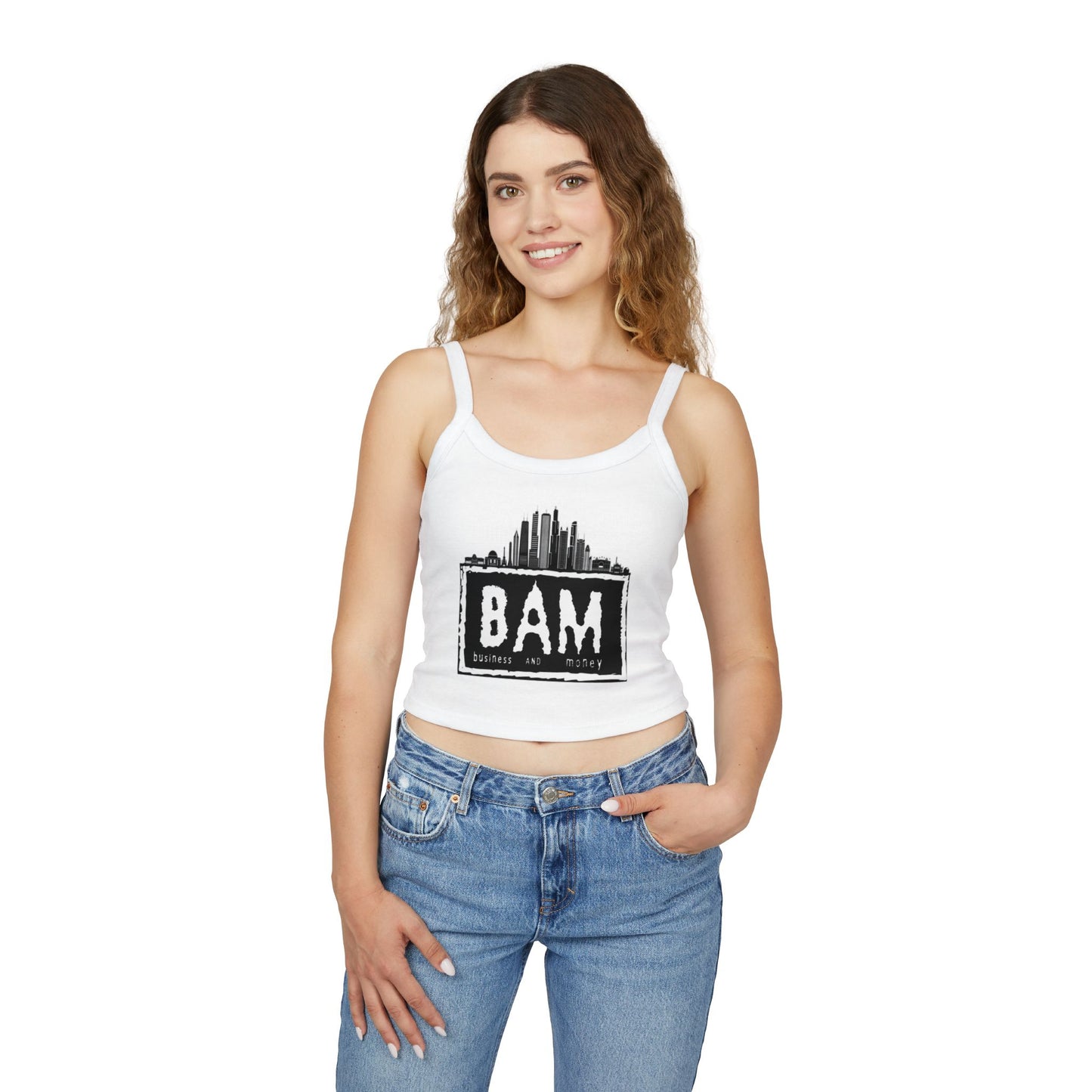 BAM Women's Spaghetti Strap Tank Top, Casual Summer Wear, Workout Top, Beach Outfit, Festival Apparel, Gift for Her