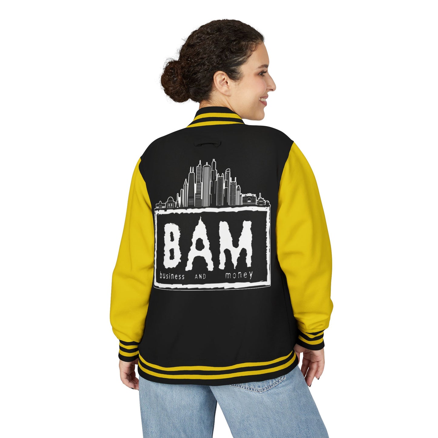 Stylish Unisex Heavyweight Letterman Jacket with BAM Design for Cozy Casual Wear, Perfect for Sports Fans, Gifts, College Events, [...]