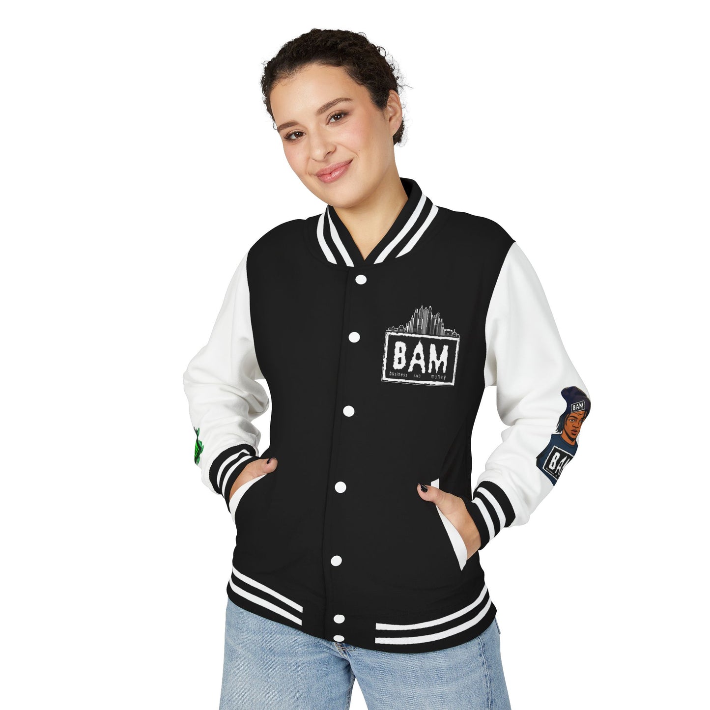 Heavyweight Letterman Jacket with BAM Design for Cozy Casual Wear, Perfect for Sports Fans, Gifts, College Events, [...]