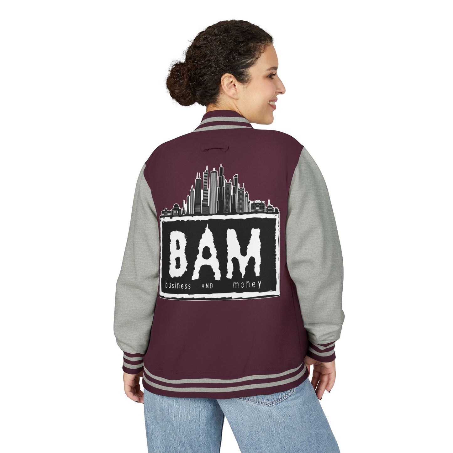 Stylish Unisex Heavyweight Letterman Jacket with BAM Design for Cozy Casual Wear, Perfect for Sports Fans, Gifts, College Events, [...]