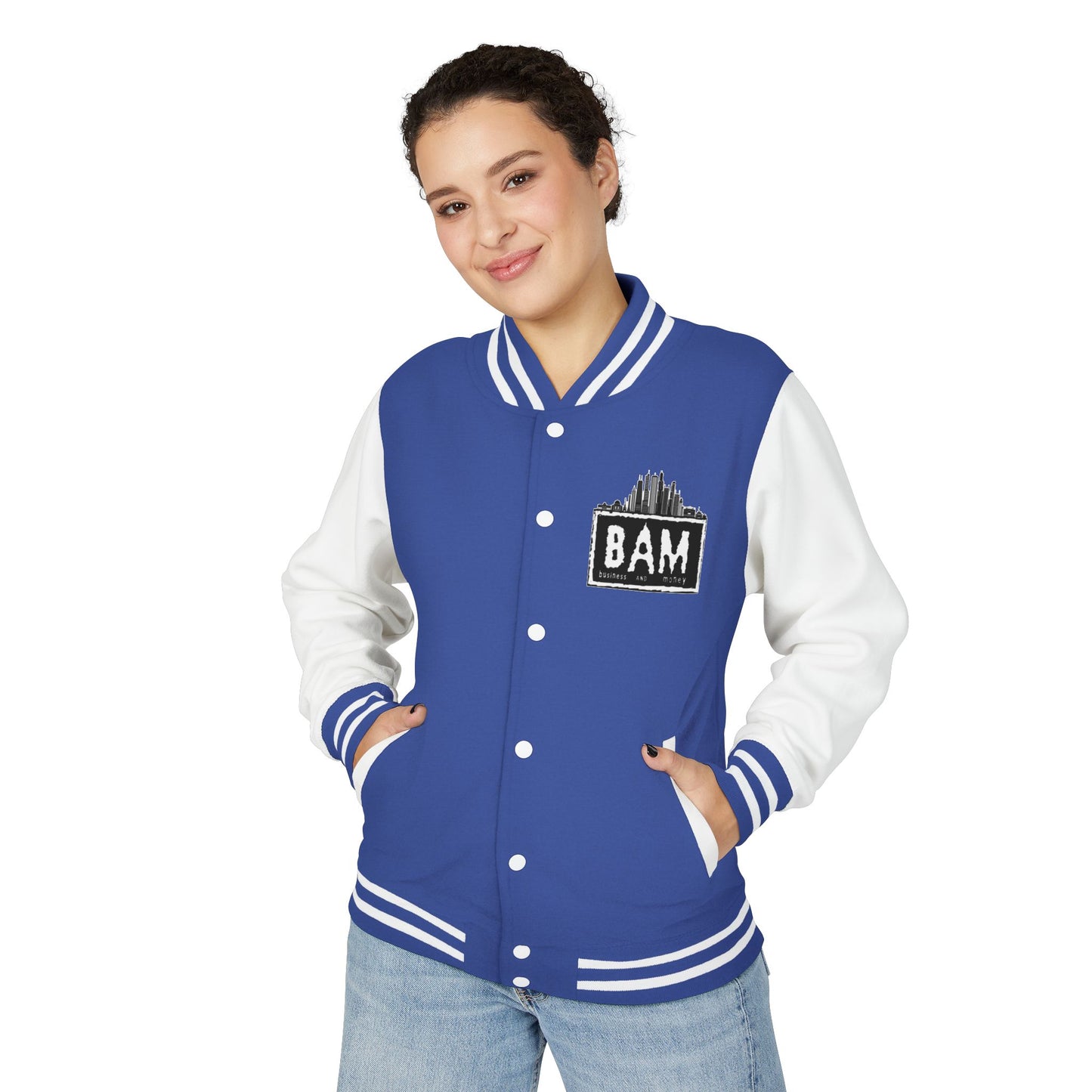 Stylish Unisex Heavyweight Letterman Jacket with BAM Design for Cozy Casual Wear, Perfect for Sports Fans, Gifts, College Events, [...]