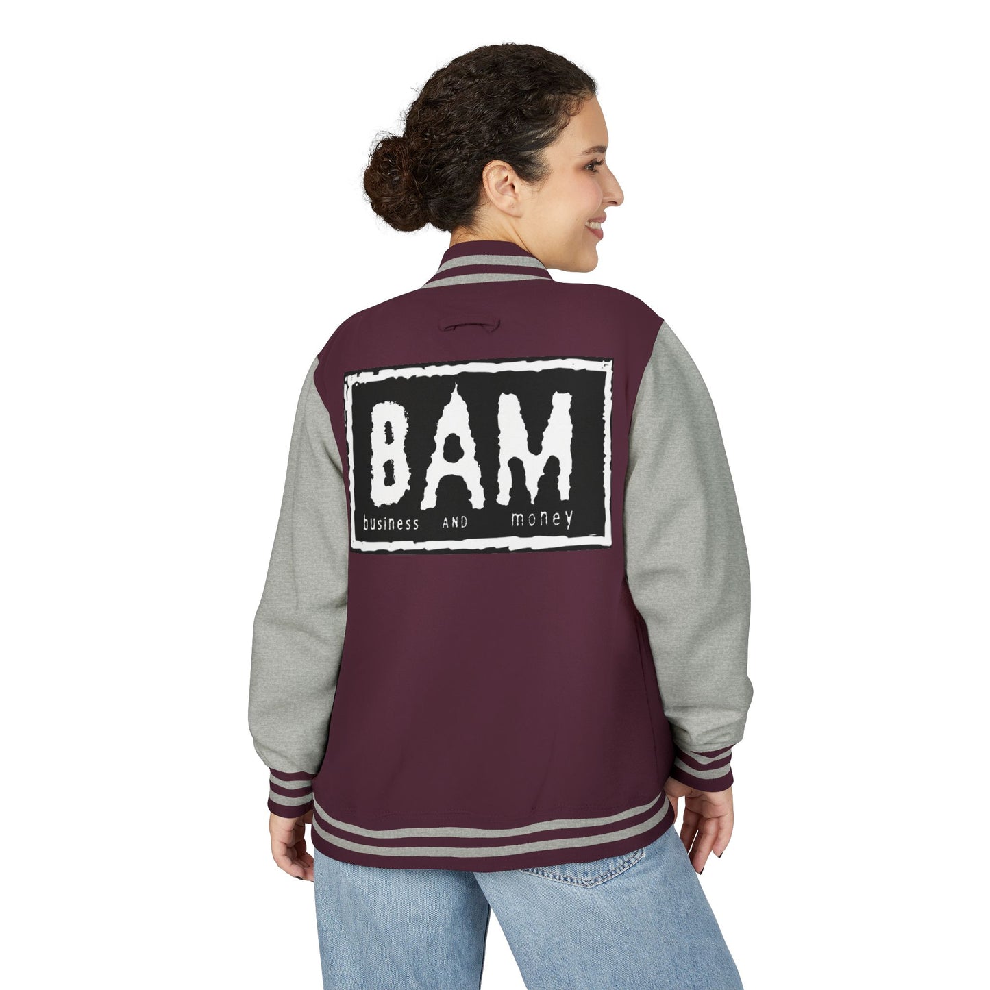 Stylish Unisex Heavyweight Letterman Jacket with BAM Design for Cozy Casual Wear, Perfect for Sports Fans, Gifts, College Events, [...]
