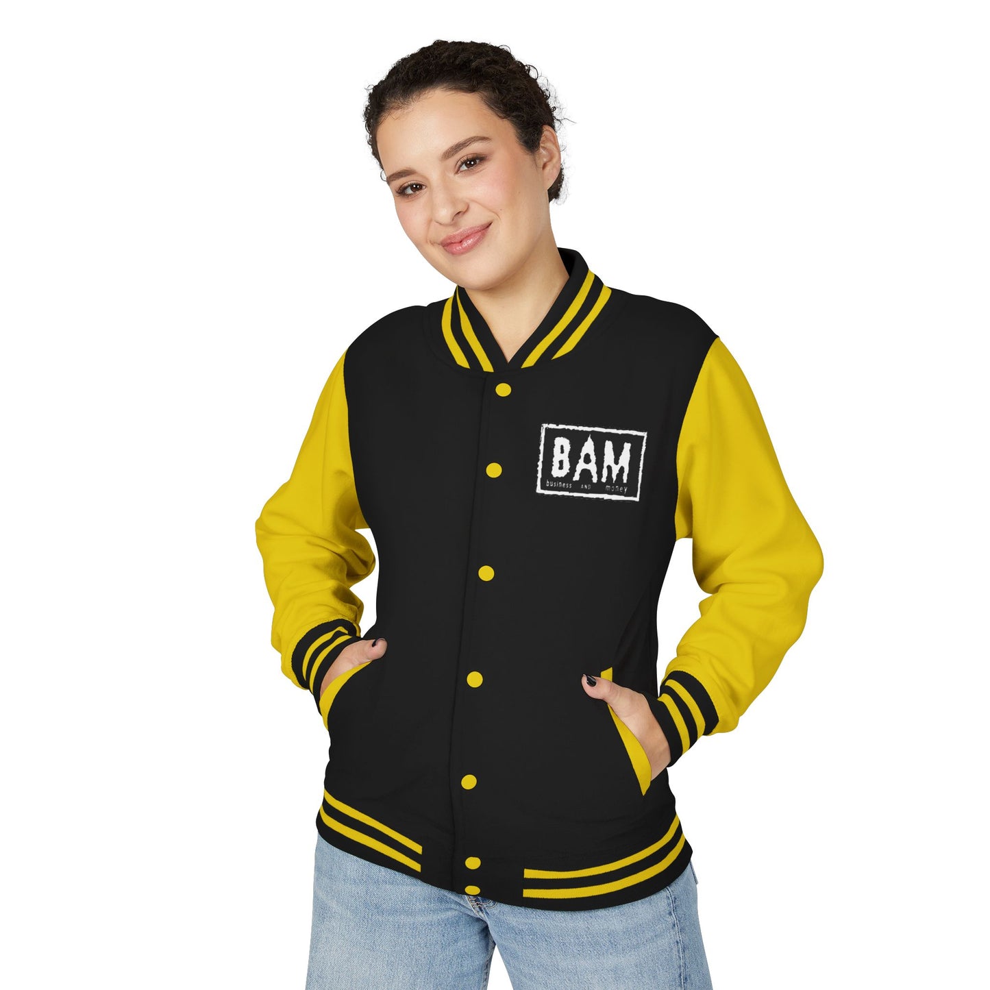 Stylish Unisex Heavyweight Letterman Jacket with BAM Design for Cozy Casual Wear, Perfect for Sports Fans, Gifts, College Events, [...]