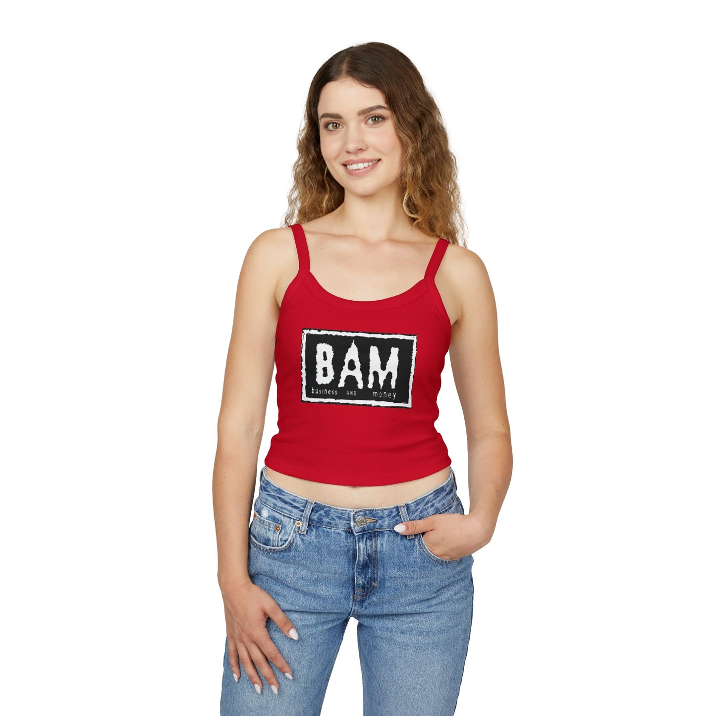 BAM Women's Spaghetti Strap Tank Top, Casual Summer Wear, Workout Top, Beach Outfit, Festival Apparel, Gift for Her