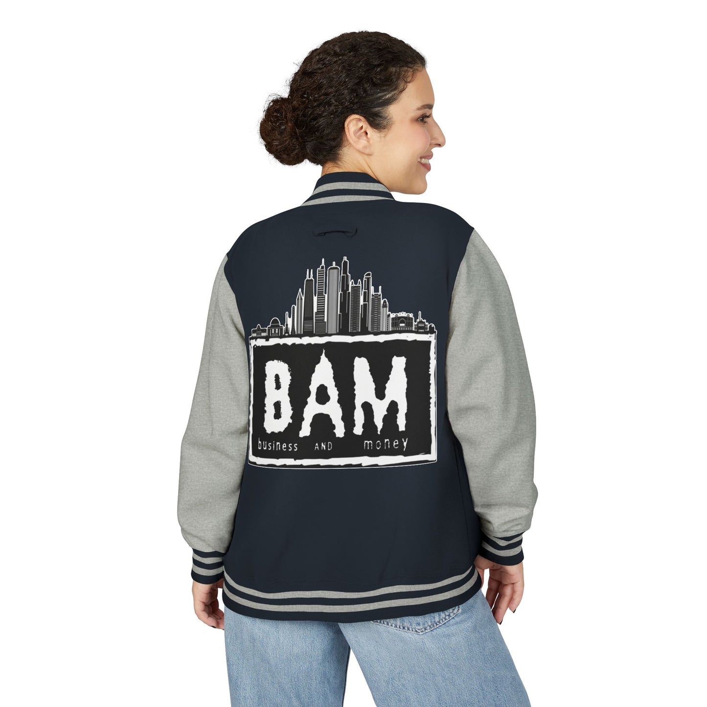 Stylish Unisex Heavyweight Letterman Jacket with BAM Design for Cozy Casual Wear, Perfect for Sports Fans, Gifts, College Events, [...]