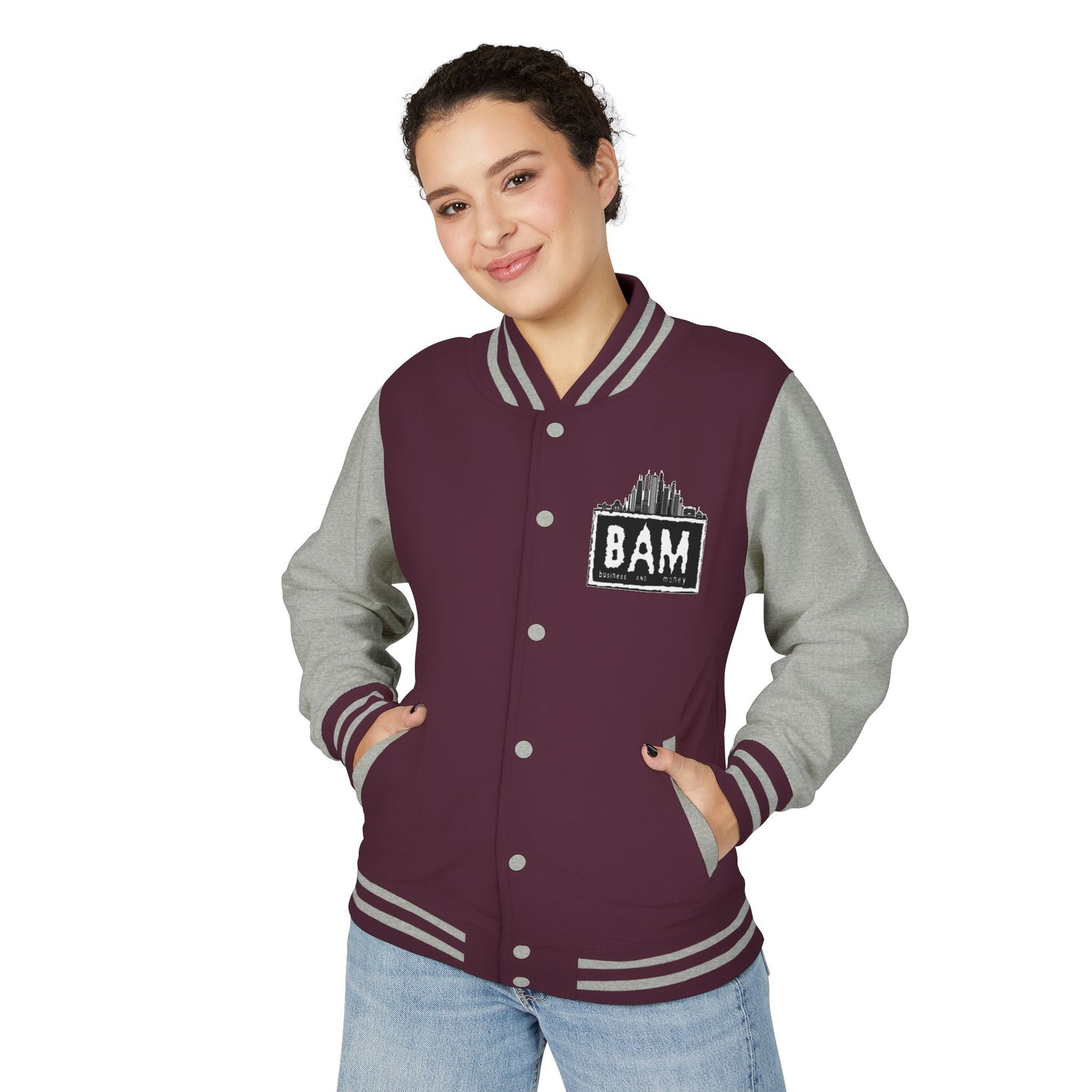 Stylish Unisex Heavyweight Letterman Jacket with BAM Design for Cozy Casual Wear, Perfect for Sports Fans, Gifts, College Events, [...]