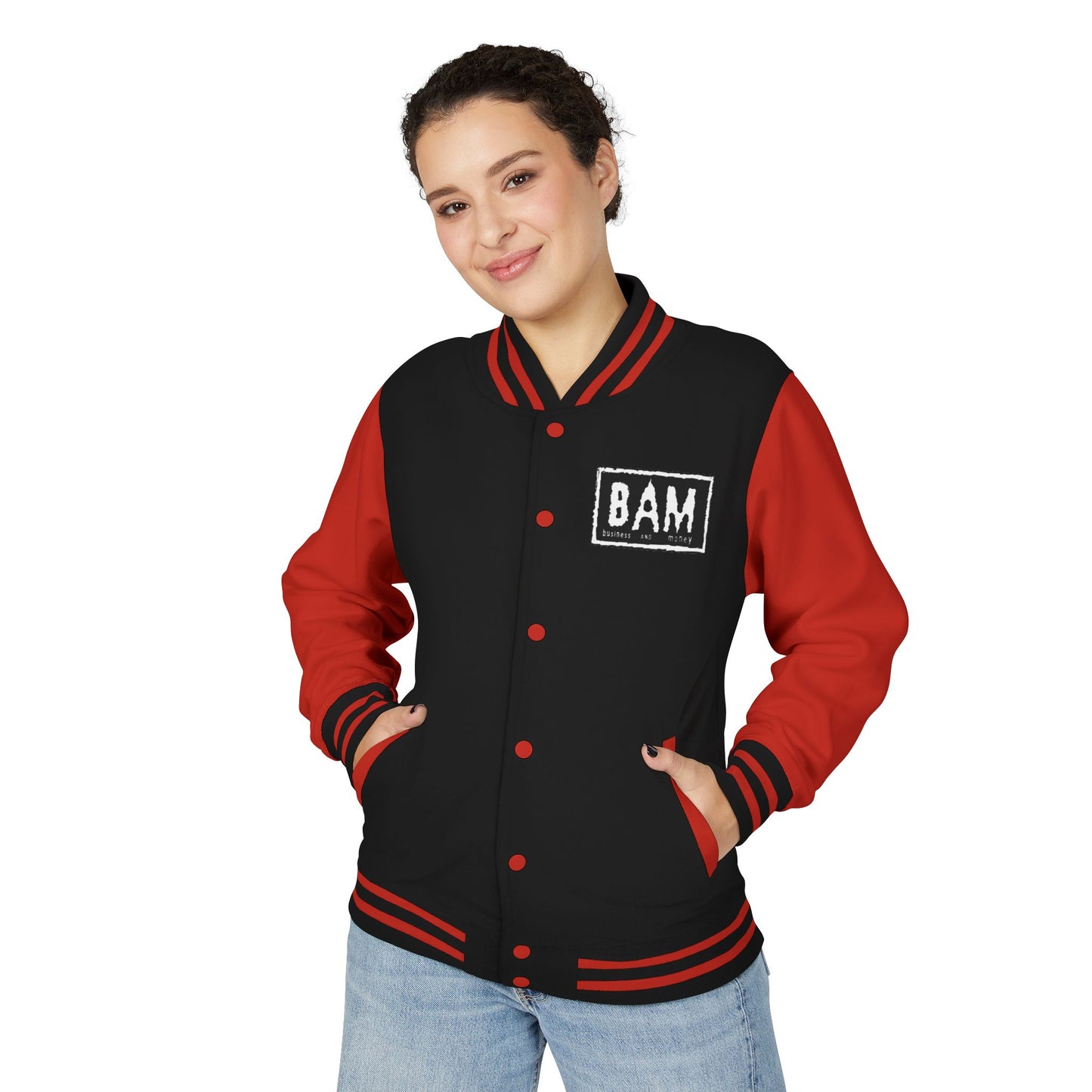 Stylish Unisex Heavyweight Letterman Jacket with BAM Design for Cozy Casual Wear, Perfect for Sports Fans, Gifts, College Events, [...]