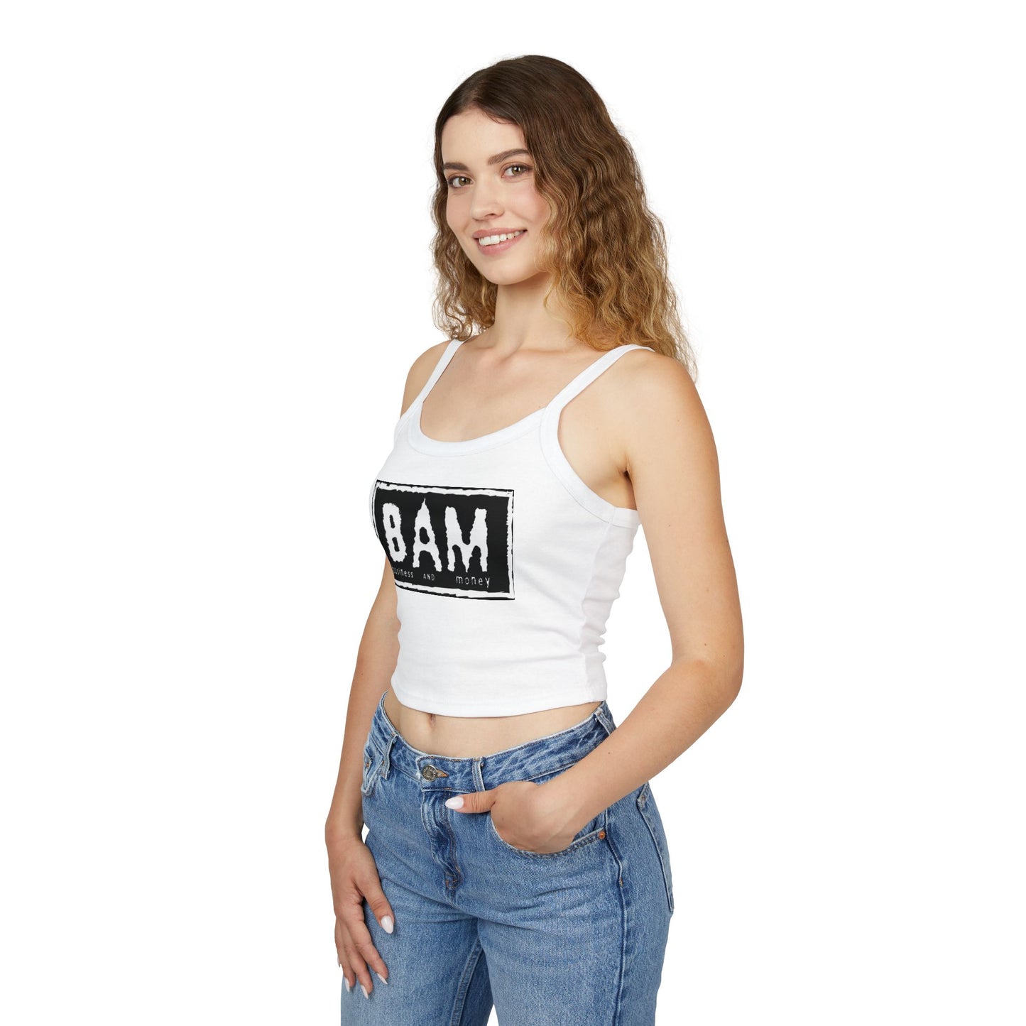 BAM Women's Spaghetti Strap Tank Top, Casual Summer Wear, Workout Top, Beach Outfit, Festival Apparel, Gift for Her