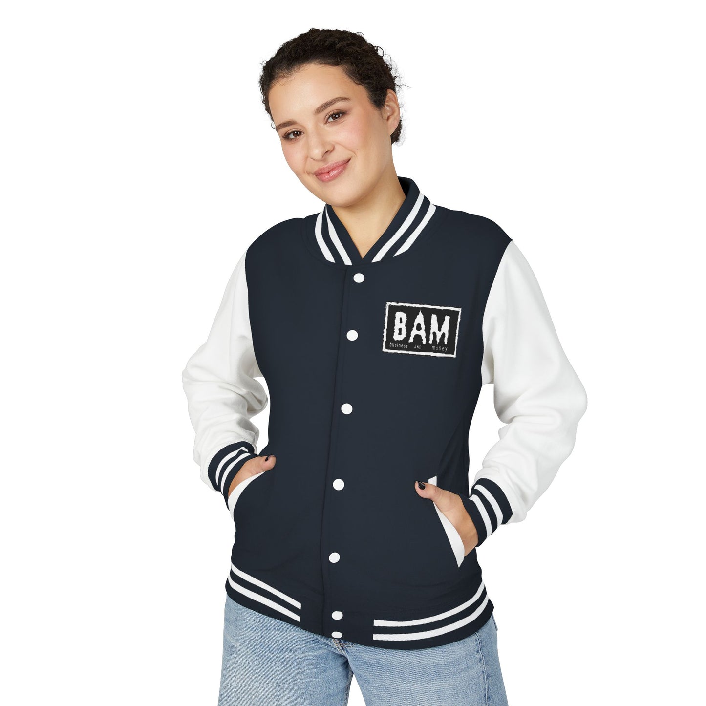 Stylish Unisex Heavyweight Letterman Jacket with BAM Design for Cozy Casual Wear, Perfect for Sports Fans, Gifts, College Events, [...]
