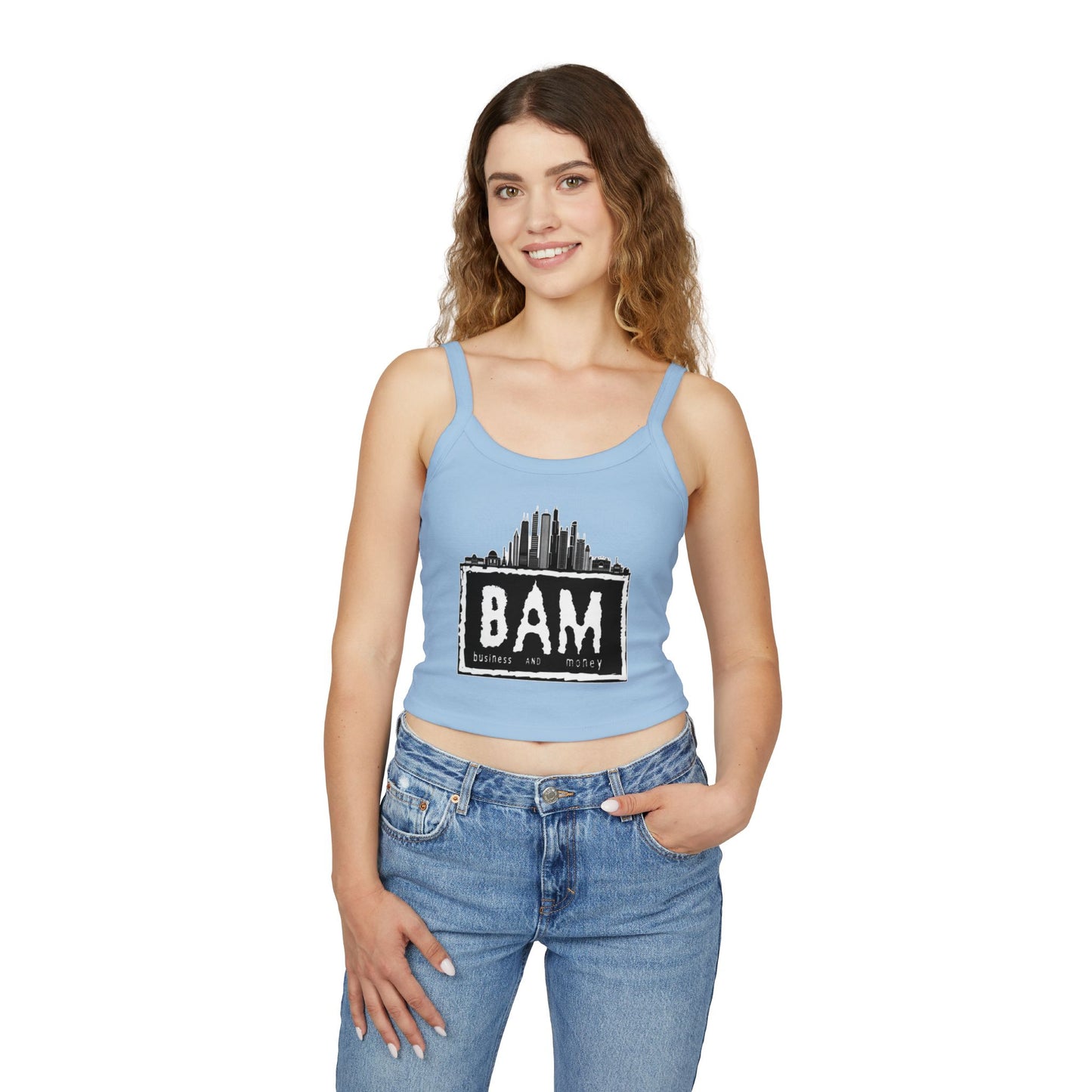 BAM Women's Spaghetti Strap Tank Top, Casual Summer Wear, Workout Top, Beach Outfit, Festival Apparel, Gift for Her