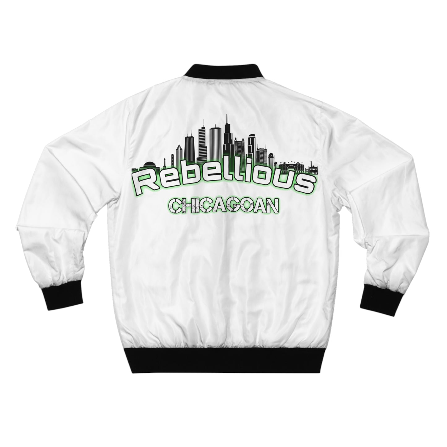Rebellious Chicagoan Bomber Jacket — Business And Money Urban Skyline Jacket