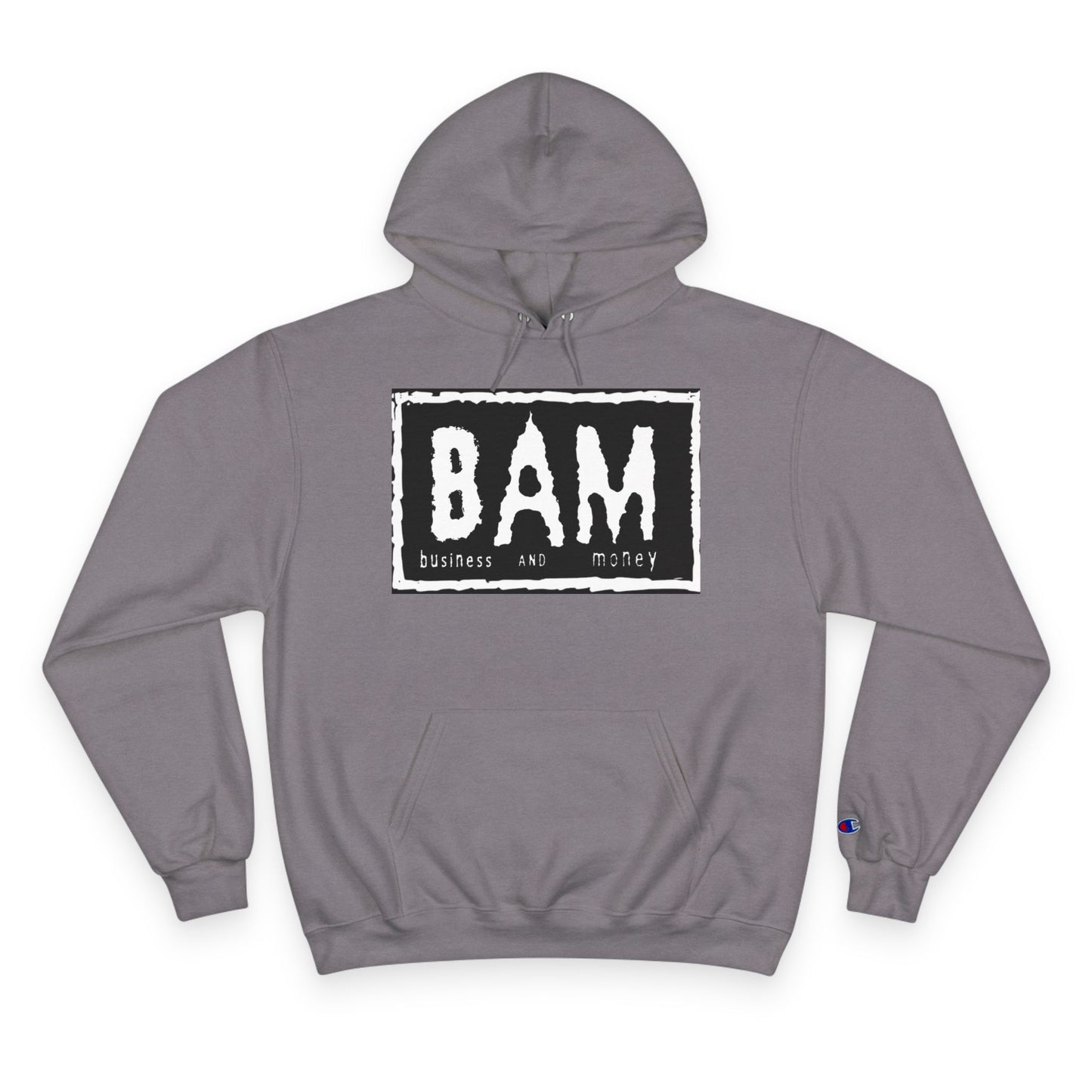 BAM Champion Hoodie, Cool Streetwear, Graphic Apparel, Gift for Entrepreneurs, Inspirational Fashion, Casual Comfort