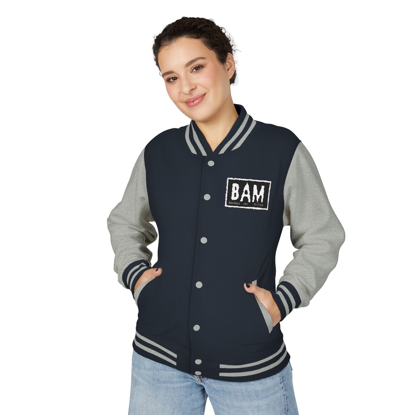 Stylish Unisex Heavyweight Letterman Jacket with BAM Design for Cozy Casual Wear, Perfect for Sports Fans, Gifts, College Events, [...]