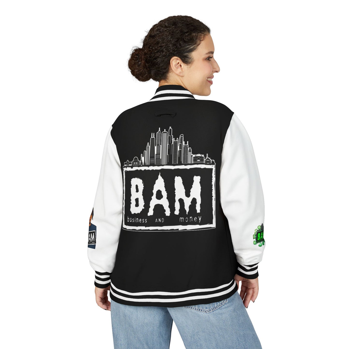 Stylish Unisex Heavyweight Letterman Jacket with BAM Design for Cozy Casual Wear, Perfect for Sports Fans, Gifts, College Events, [...]