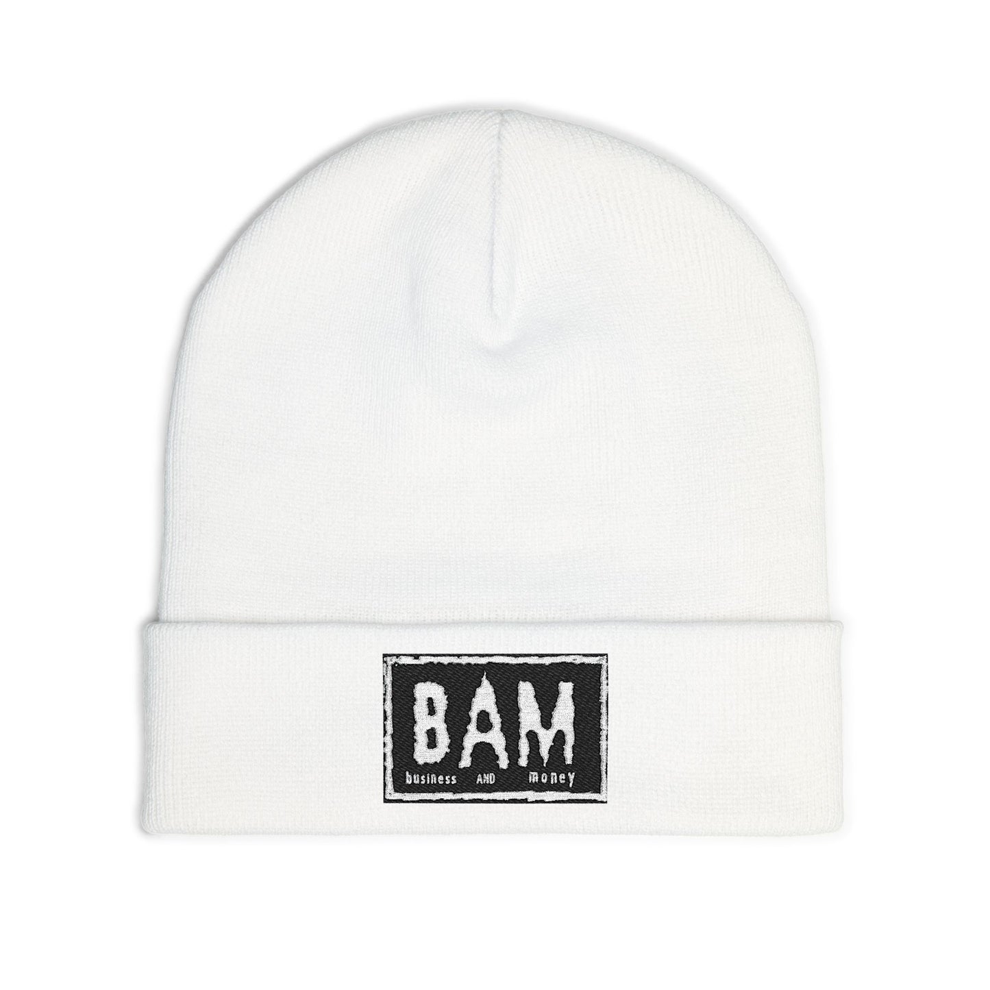 Stylish Knit Beanie with BAM Embroidery for Trendsetters, Winter Accessories, Gift Ideas for Him or Her, Casual Wear