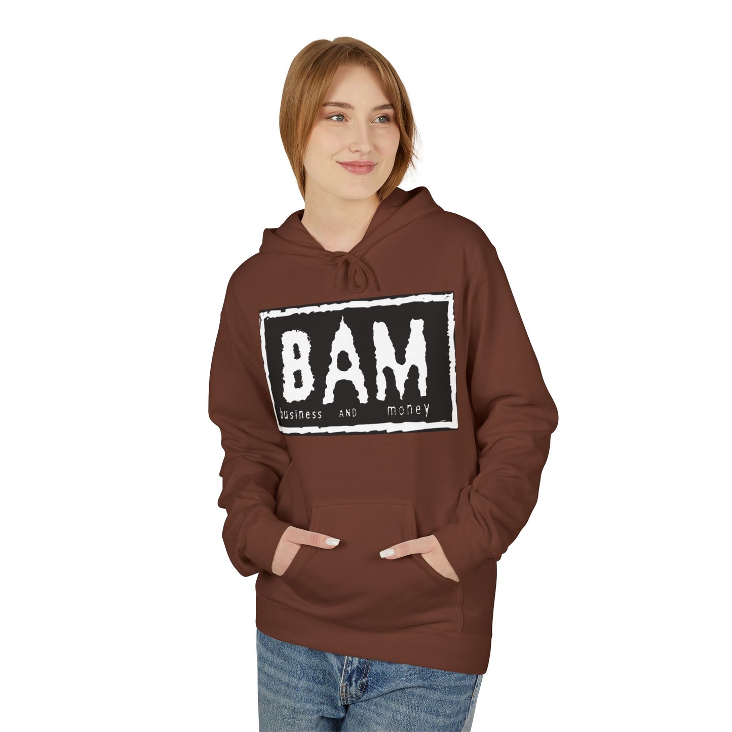 BAM Graphic Fleece Hoodie, Unisex Cozy Sweatshirt, Perfect Gift for Friends, Casual Streetwear, Ideal for Celebrations, Relaxed Style