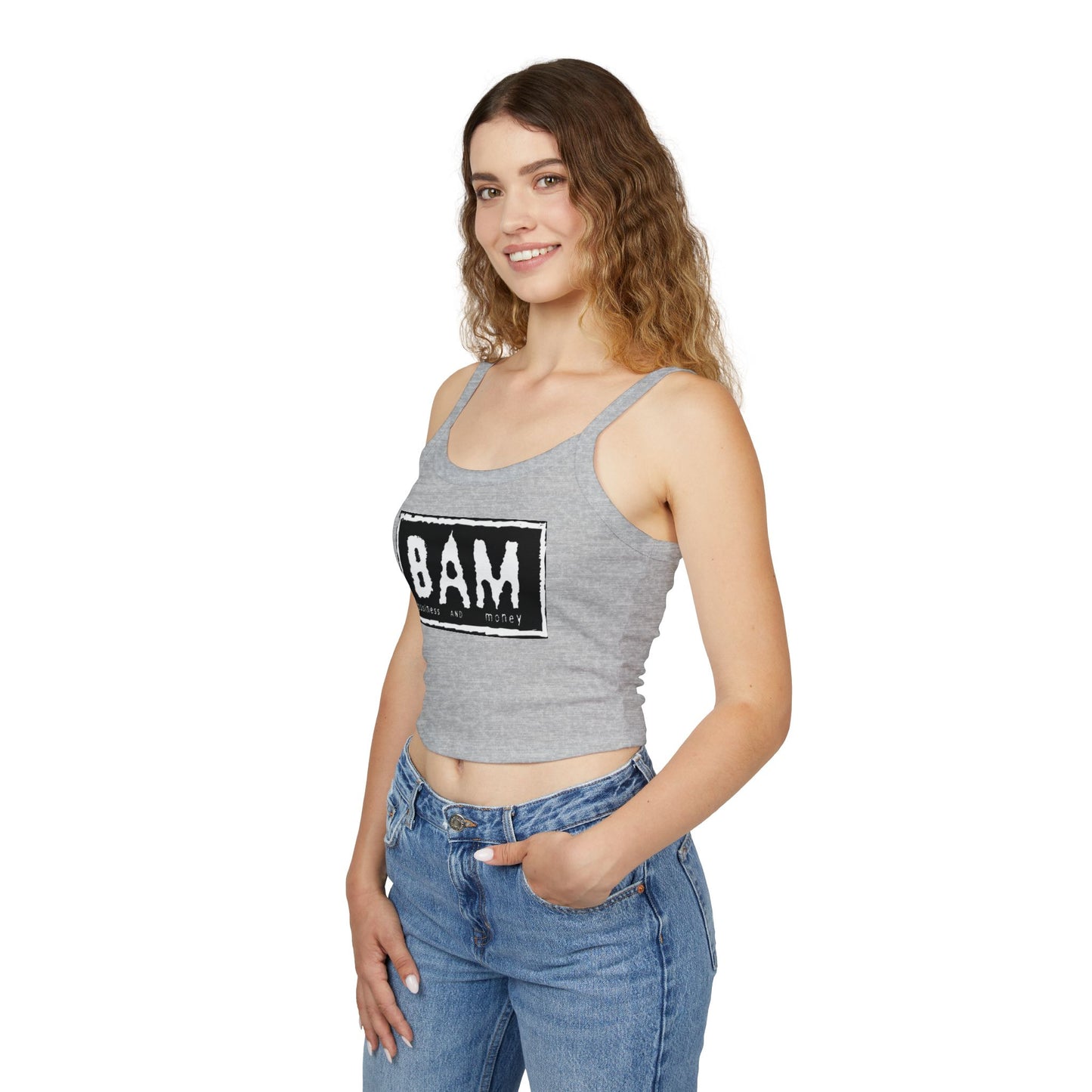 BAM Women's Spaghetti Strap Tank Top, Casual Summer Wear, Workout Top, Beach Outfit, Festival Apparel, Gift for Her