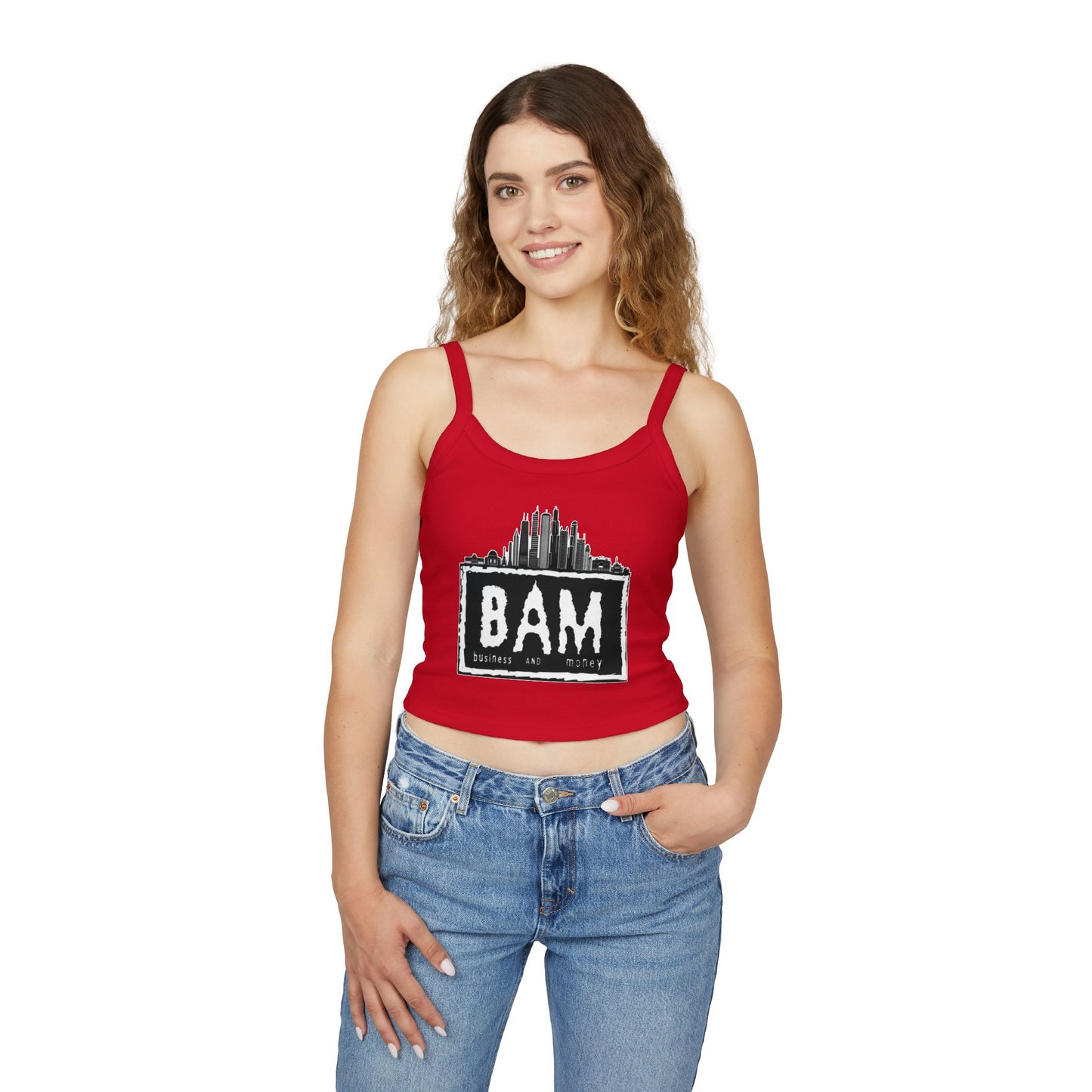 BAM Women's Spaghetti Strap Tank Top, Casual Summer Wear, Workout Top, Beach Outfit, Festival Apparel, Gift for Her