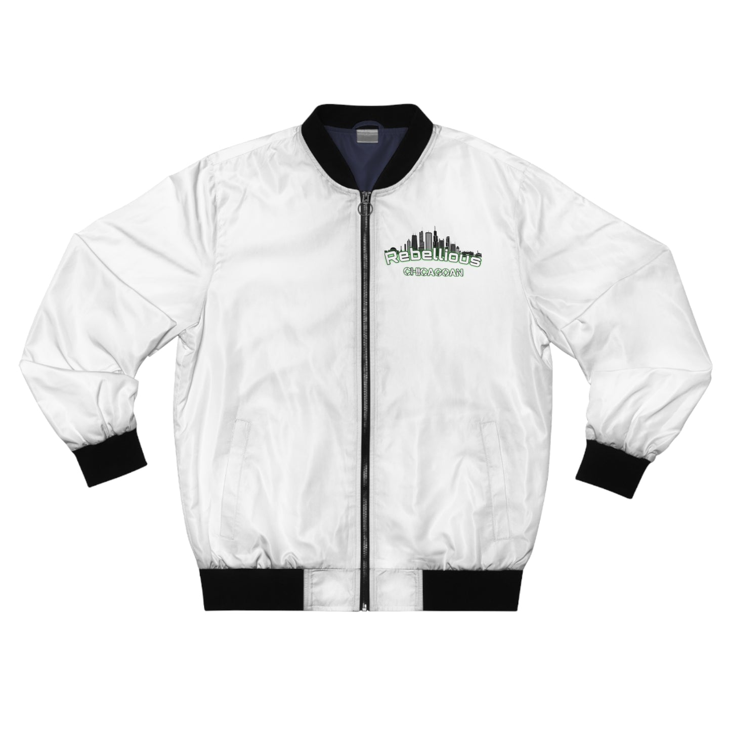 Rebellious Chicagoan Bomber Jacket — Business And Money Urban Skyline Jacket