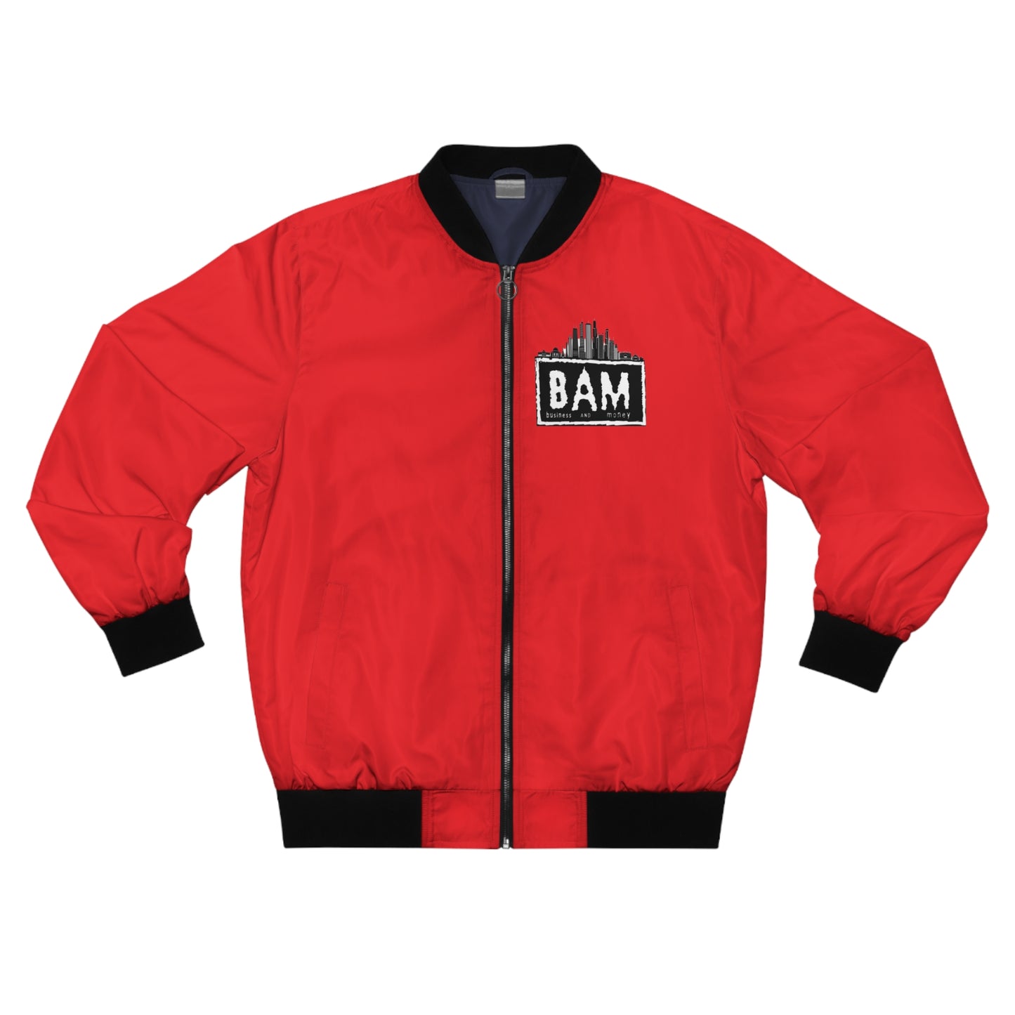Red BAM Bomber Jacket — Business And Money Urban Skyline Jacket