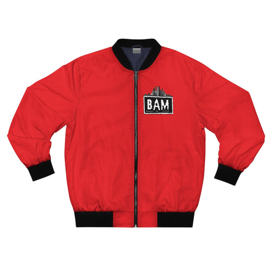Red BAM Bomber Jacket — Business And Money Urban Skyline Jacket