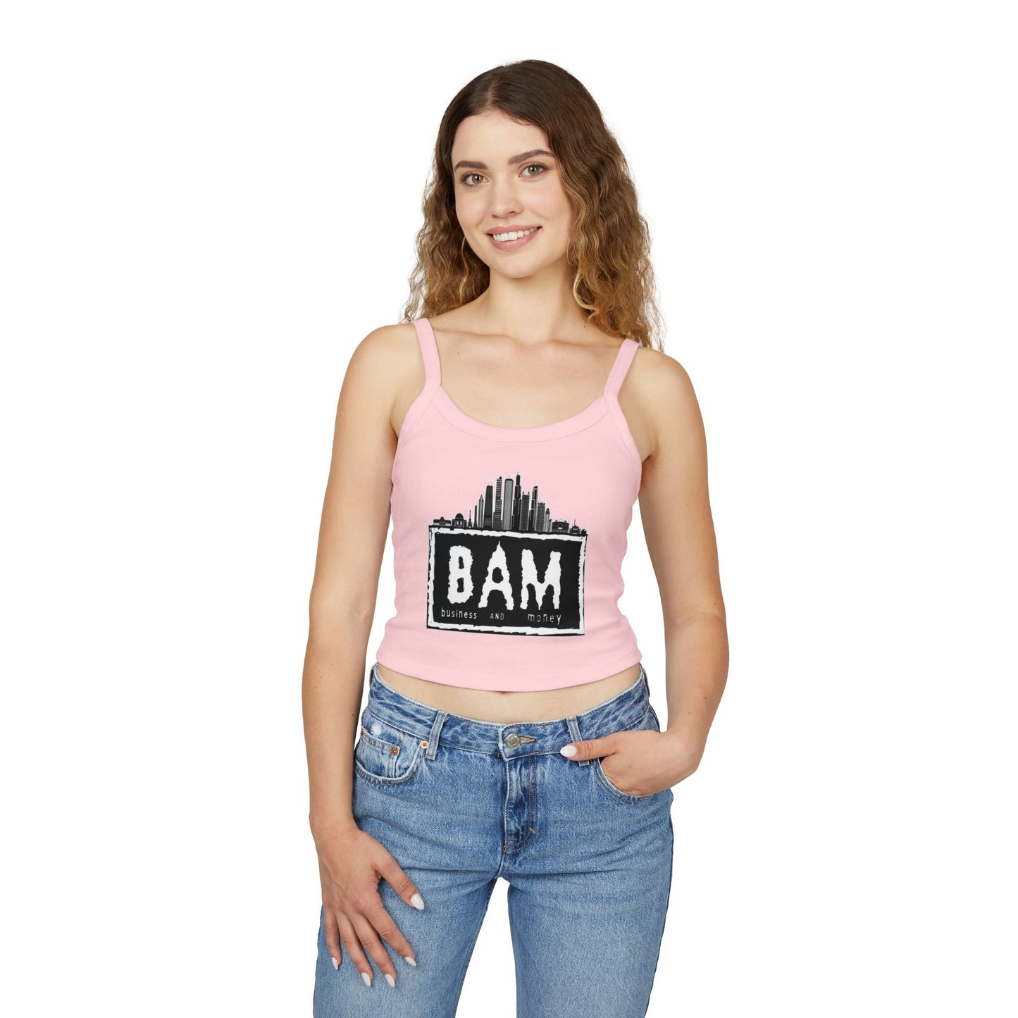 BAM Women's Spaghetti Strap Tank Top, Casual Summer Wear, Workout Top, Beach Outfit, Festival Apparel, Gift for Her